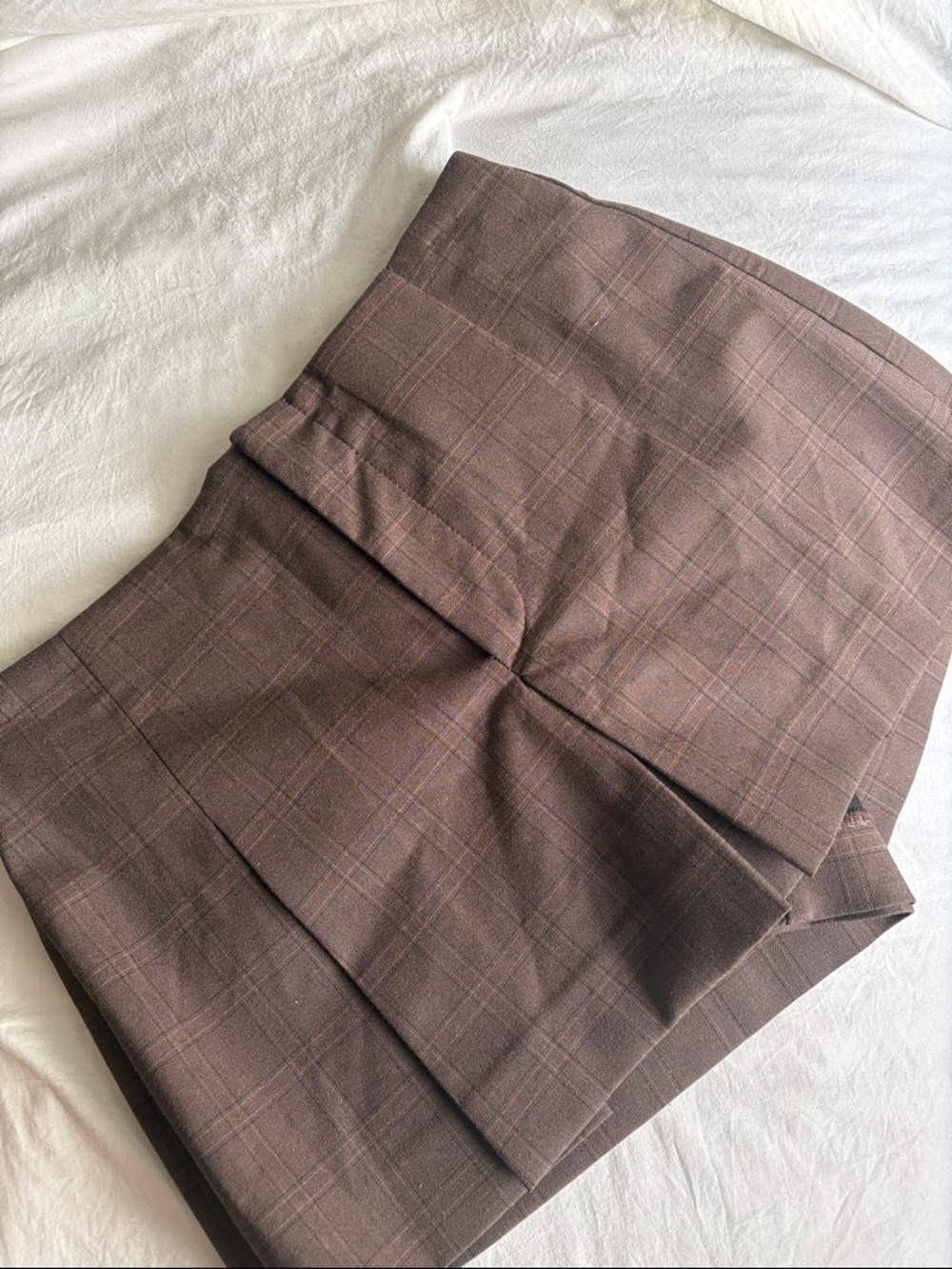 Zara Chocolate Plaid Skirt